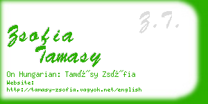 zsofia tamasy business card